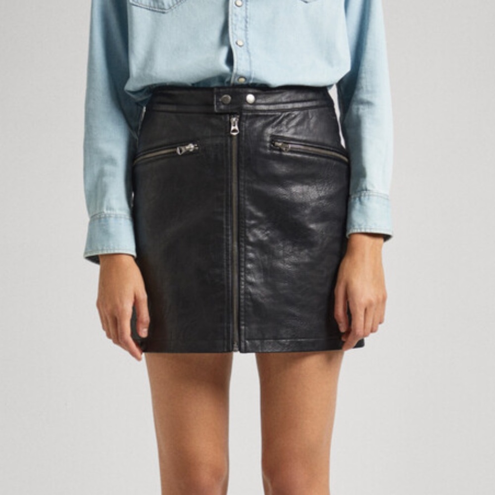 Pepe Jeans Faux Leather Mini Skirt